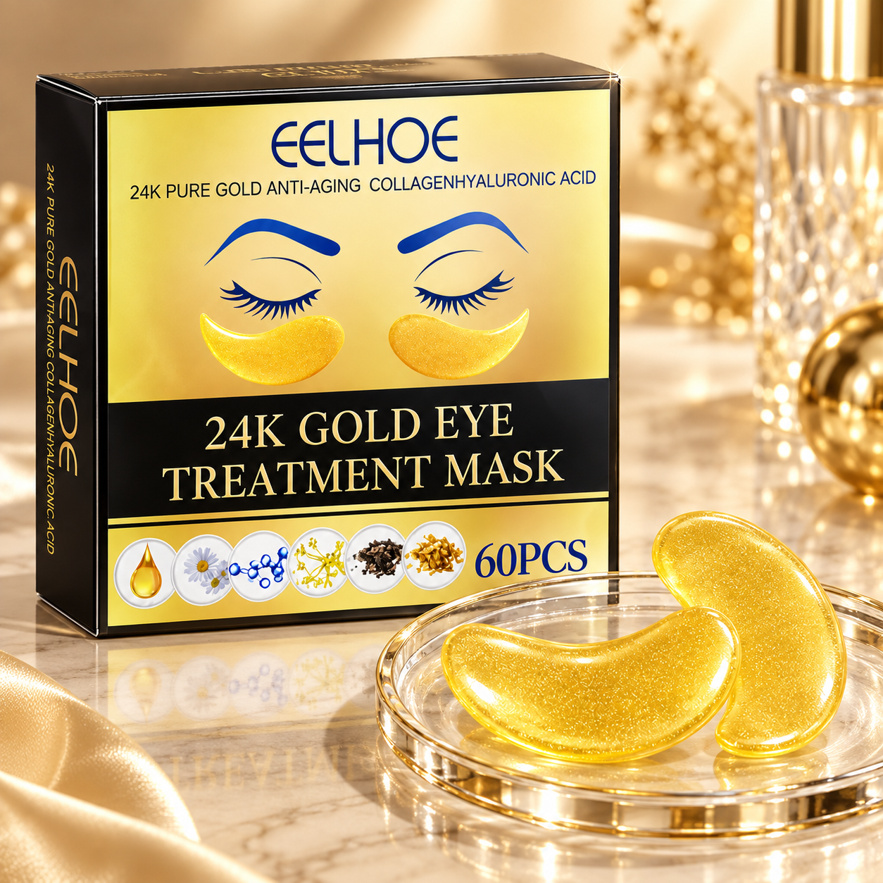 EELHOE 24K Gold hidrogel maska za oči - Slika 2