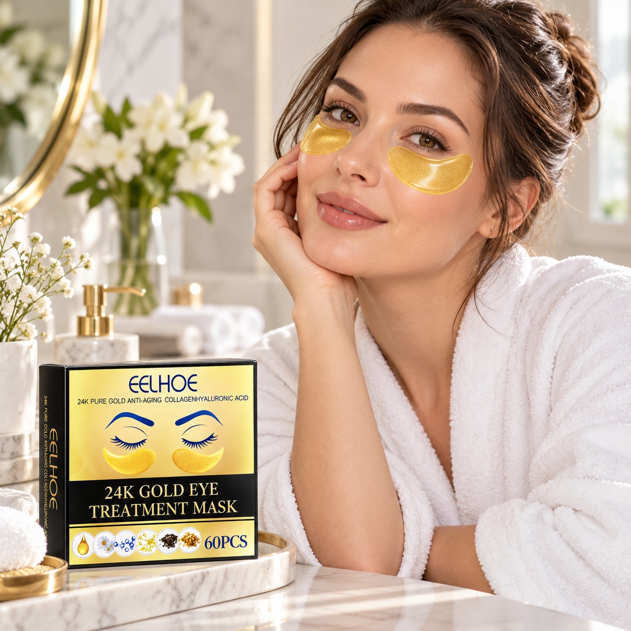 EELHOE 24K Gold hidrogel maska za oči