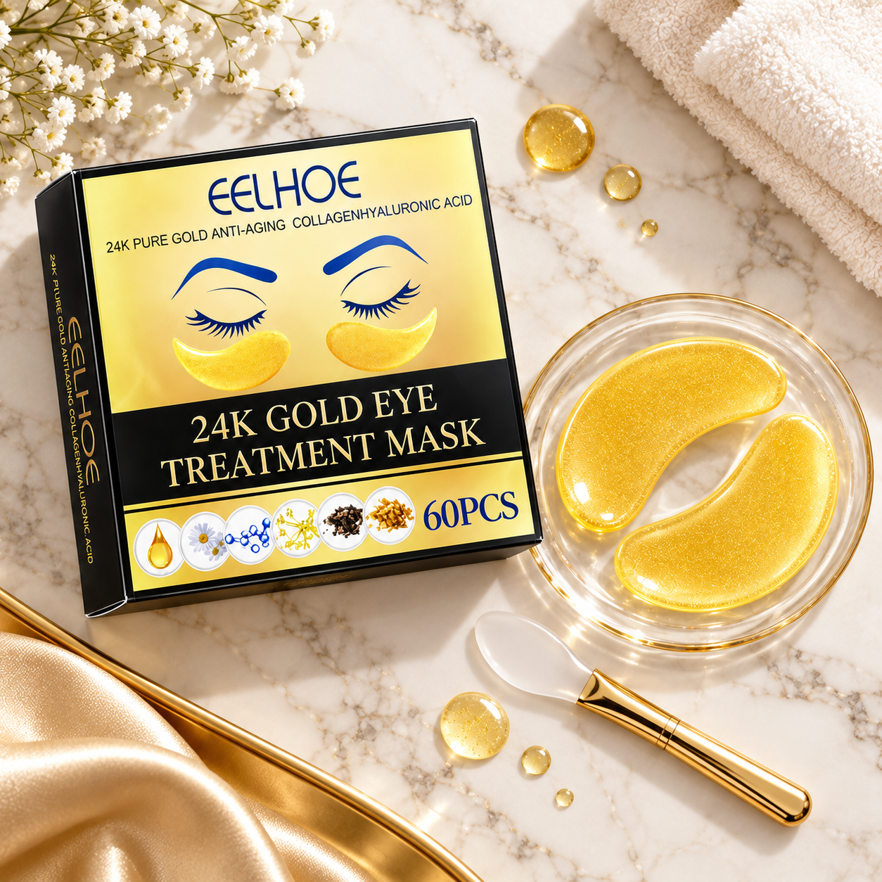 EELHOE 24K Gold hidrogel maska za oči - Slika 3