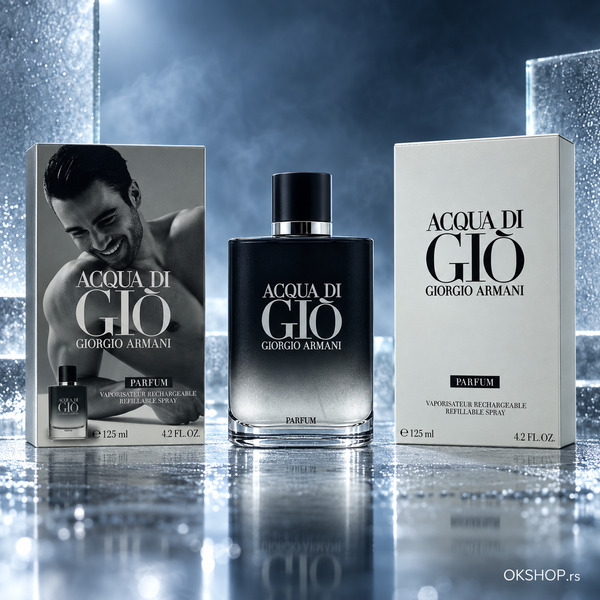 Giorgio Armani Acqua di Giò Parfum 125 ml – muški parfem – bočica i pakovanje