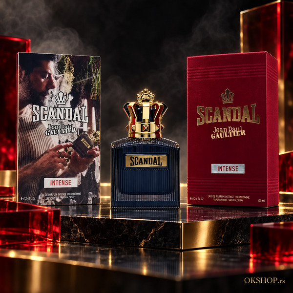 Jean Paul Gaultier Scandal Pour Homme Intense 100 ml – muški parfem – bočica i pakovanje