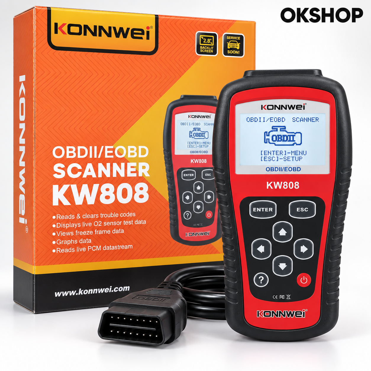 Konnwei KW808 OBD2/EOBD auto dijagnostika - Slika 2